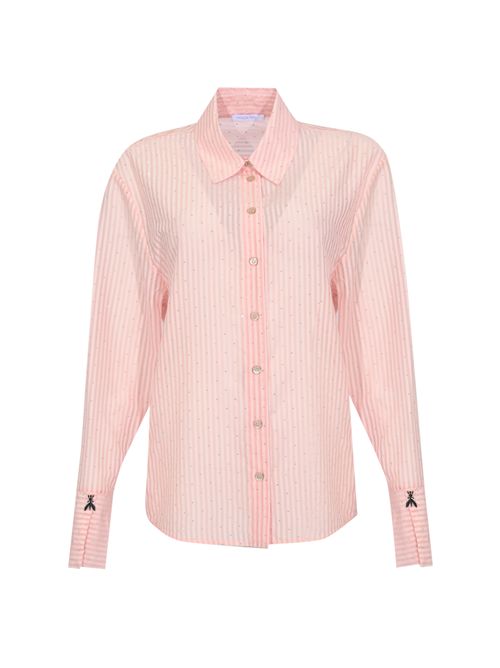 Camicia fluida in popeline a righe con studs Patrizia Pepe | 8C0852 A693R887